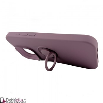 Silikoninis dėklas su žiedu - violetinis (Apple Iphone 16 Pro)
